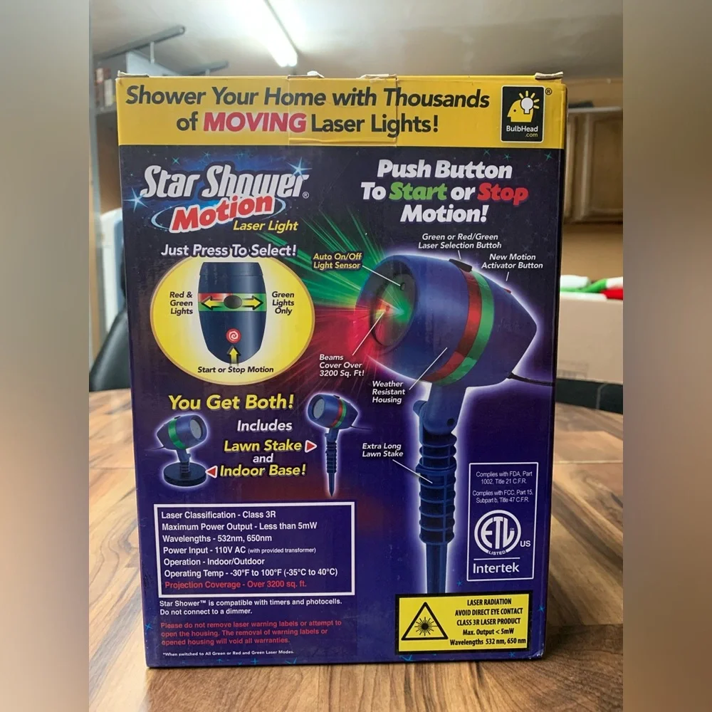 Bulbhead Star Shower Motion Laser Light Yard Projector Christmas ASOTV